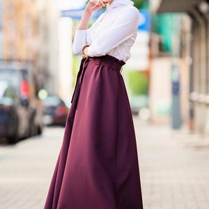 Purple Maxi Skirt, Long Boho Skirt, Women Purple Skirt, Plus Size ...