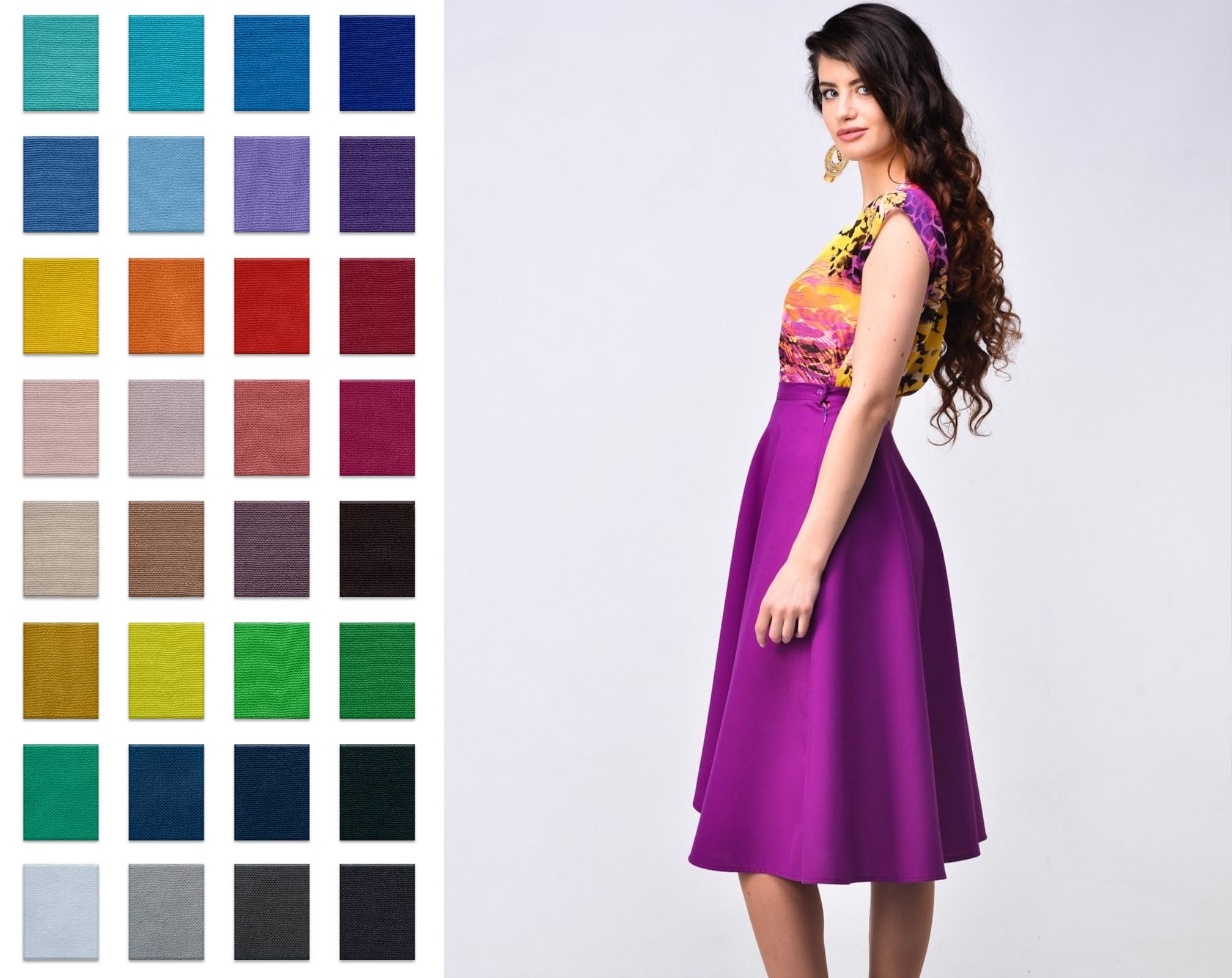 ワンピース SELF PORTRAIT Women Mid Skirts SS25 032XLILAC Purple Lilac Crystal Trim Knit Skirt – self-portrait