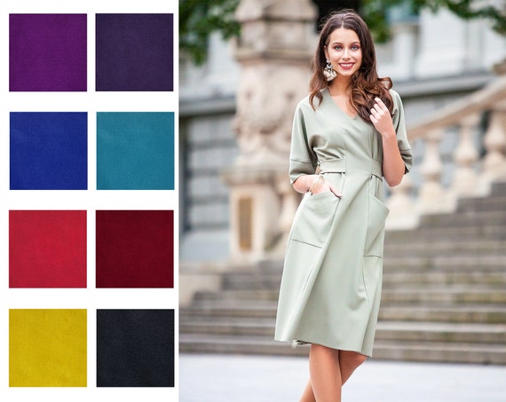Khaki Dress Casual Dress Plus Size Clothing Dress for Women Minimal Dress Fall Dress Elegant Dress Designer Dress Office Dress Etsy UK
