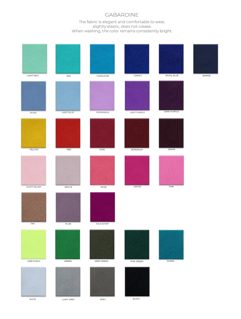 Colour catalog - gabardine