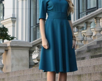 Women Dress, Blue Dress, Circle Dress, Knee Length Dress, Women Formal  Clothing, Short Sleeve Dress, Oversize Dress, Fashion Dress, 1960s -   Canada