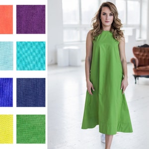 Multiple color Organic Cotton Dress, Summer Dress, Women Dress, Midi Dress, Cotton Dress, Dress for Women, Plus Size Dress, Minimalist Dress