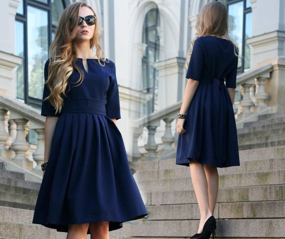 Royal Blue Fitted Formal Dress With Side Split - Pure Boutique