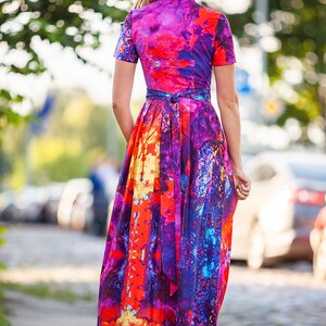 Summer Maxi Dress, Printed Dress, Plus Size Clothing, Dress For Women, Long Dress, Bohemian Dress, Plus Size Dress, Colorful Dress, Guntina image 3