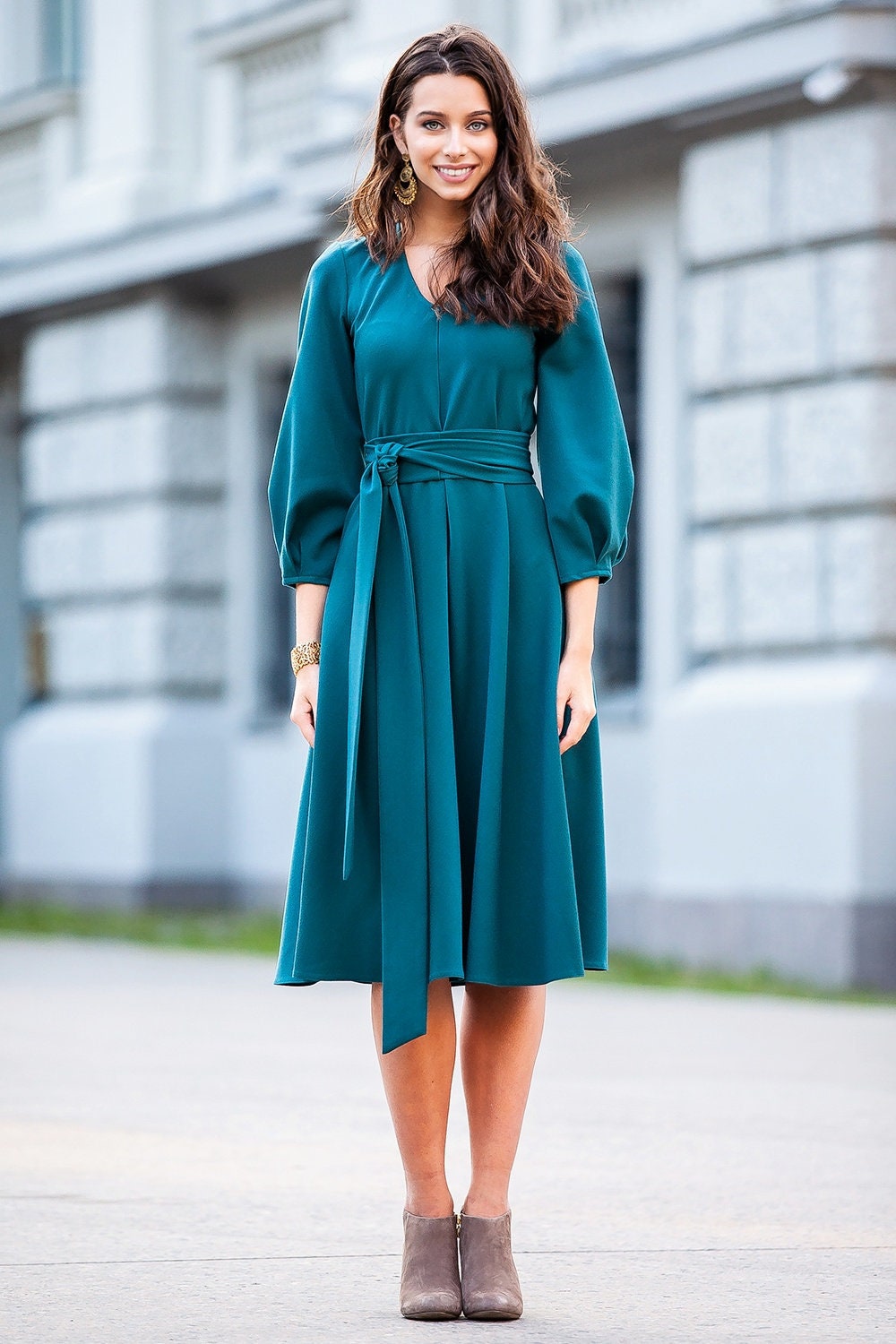 Fall Dress, Plus Size Dress, Green Dress, Loose Fit Dress, Plus Size Clothing, Dress For Women, Fall Clothing, Knee Length Dress, Cocktail Fall Dress, Plus Size Dress, Green Dress, Loose Fit Dress, Plus Size Clothing, Dress For Women, Fall Clothing, Knee Length Dress, Cocktail