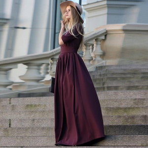 Plus Size Women Dress, Formal Purple Dress, Elegant Dress, Boho Clothing, Maxi Dress, Bridesmaid Clothing, Winter Long Dress,Oversized Dress