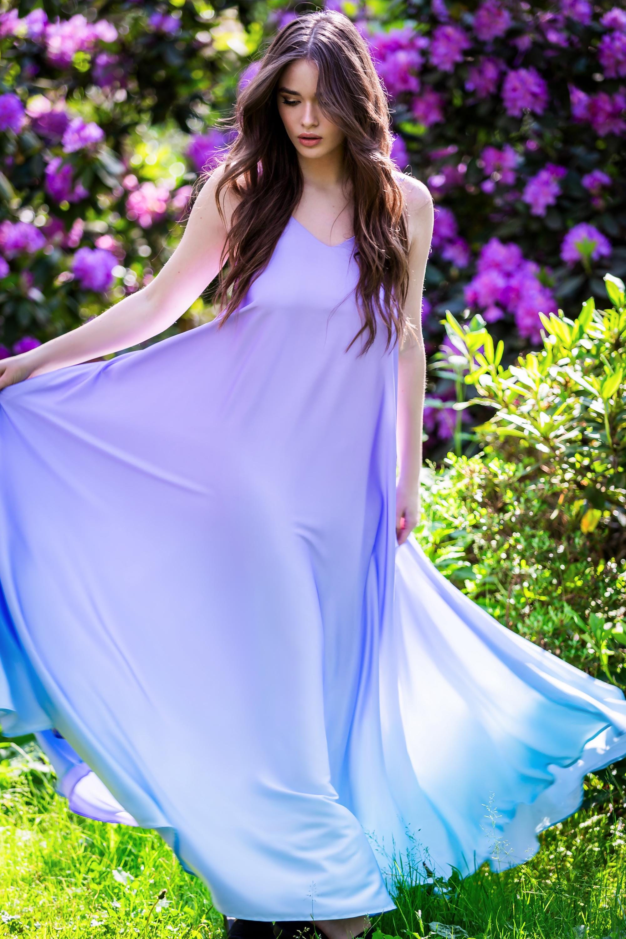 Light Blue Purple Maxi Dress, Tiered Floor Length Dress, Evening Gown, Ombre Wedding Guest Dress, Plus Size Clothing, Backless Dress Light Blue Purple Maxi Dress, Tiered Floor Length Dress, Evening Gown, Ombre Wedding Guest Dress, Plus Size Clothing, Backless Dress