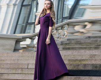 purple long dress