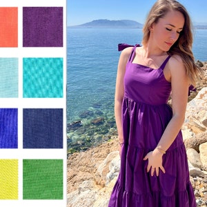 Summer Style, Dress Summer Ruffle cotton dress, Midi cotton dress, Organic Cotton Dress, Dress for Women, Women Dress, Plus Size dress