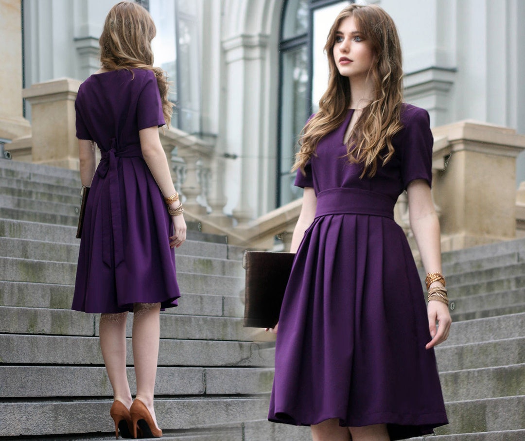 purple party dress