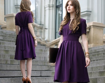 Purple Cocktail Dress For Women, Available In XXS - 5XL Size + Custom Size