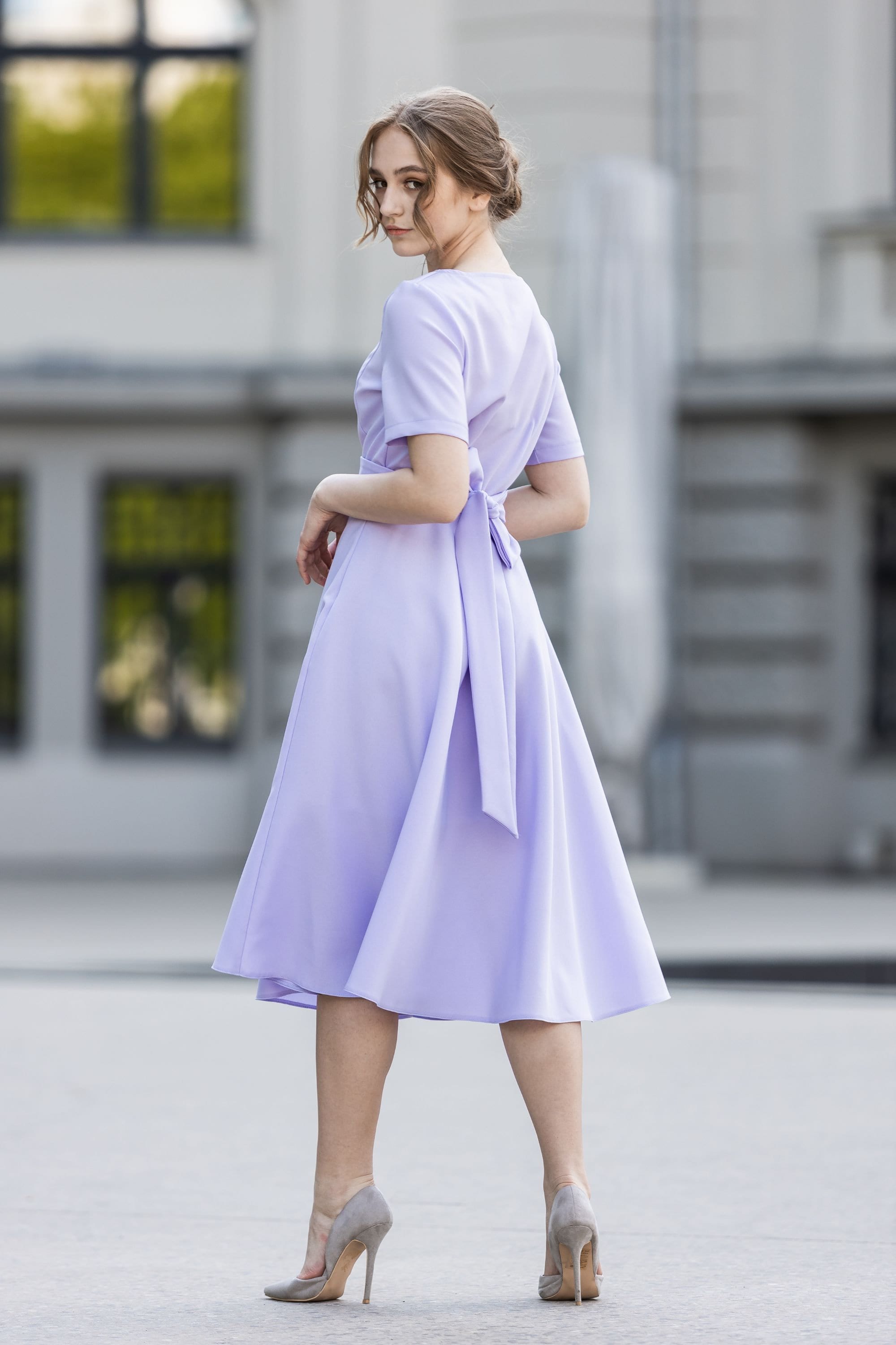 Lilac Dress, Fit and Flare Dress, Bridesmaid Dress, Cocktail Dress, Wedding  Guest Dress, Elegant Dress, Minimalist Dress, Swing Dress - Etsy