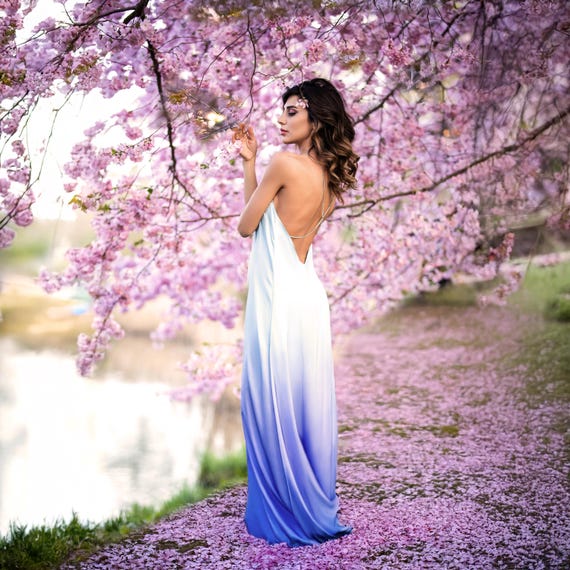 pink and blue ombre maxi dress Blue & Pink Ombr Maxi Dress - Wedding Guest Dress by Revolve