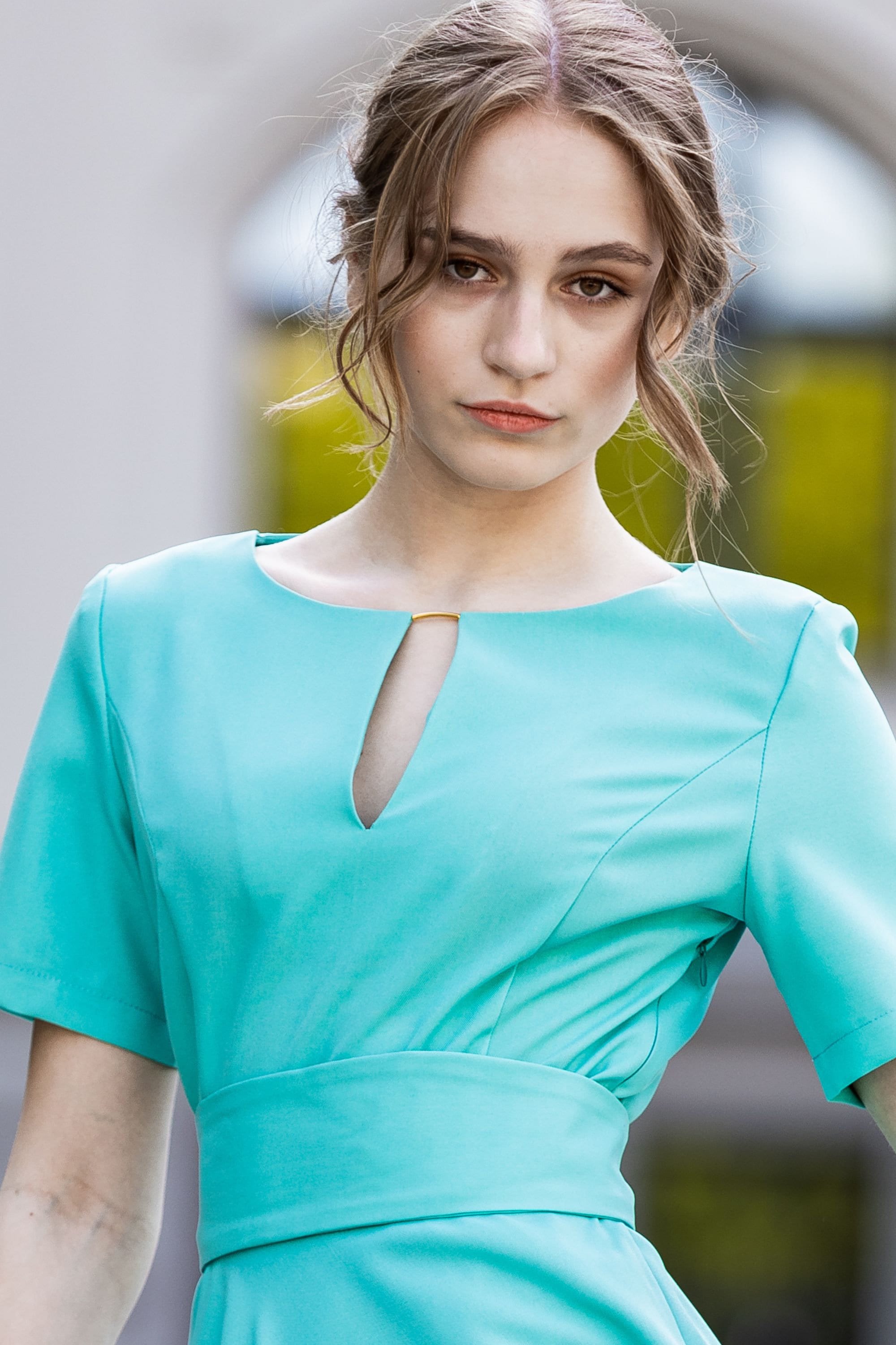 Turquoise Tea Length Dress, Wedding Guest Dress, Mother Of The Bride Dress, Cocktail Dress, Minimalist Dress, Bridesmaid Dress, Summer Dress Turquoise Tea Length Dress, Wedding Guest Dress, Mother Of The Bride Dress, Cocktail Dress, Minimalist Dress, Bridesmaid Dress, Summer Dress
