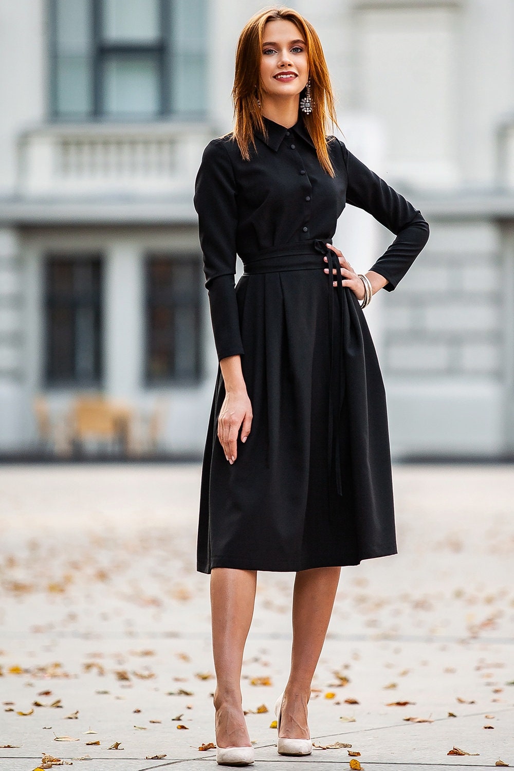 knee length dresses for ladies Black Delaney Dress main image 1