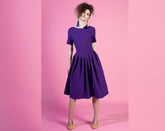 dark purple pleated dress purple pleated dress Zapaka Women Glitter Purple Pleated Metallic Long Prom Dress with Slit Halter Backless