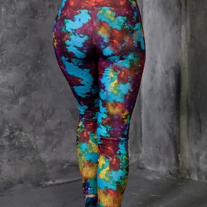 Yoga Leggings, Bohemian Clothing, Colorful Leggings, Festival Clothing, Long Leggings, Tie Dye Clothing, Summer Leggings, Women Leggings image 4