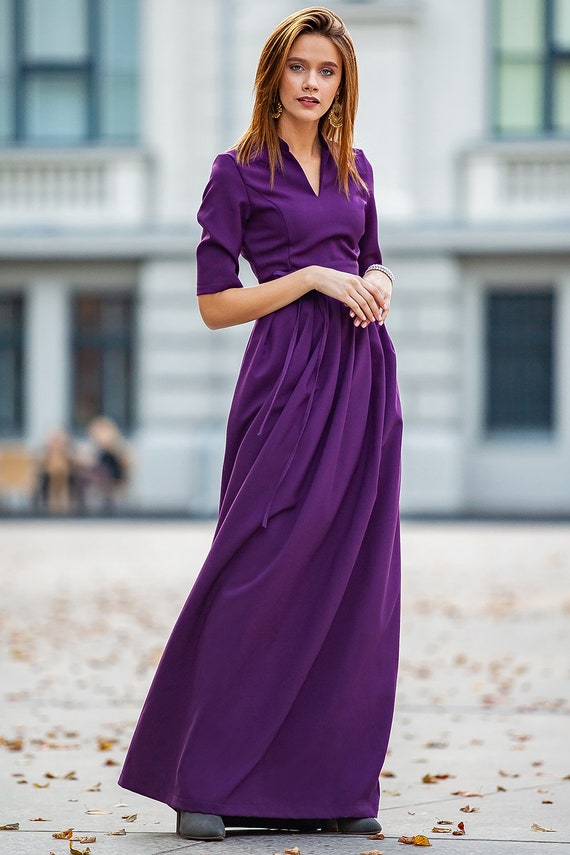 purple maxi dress