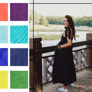 Summer Cotton dress, Organic Cotton Dress, Women Dress, Midi cotton dress, Organic clothing, Plus size Dress, Beach Dress, Ruffle Dress