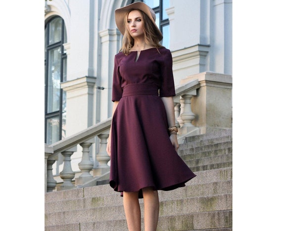 Women Dress Formal Dress Midi Dress High Waist Dress | Etsy