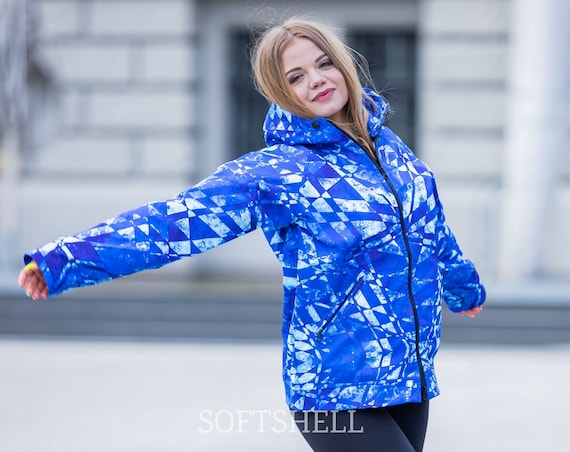 Veste Parka femmes, Vêtements dextérieur, Veste sport femme, Veste bleue,  Veste coupe-vent, Veste à capuche, Veste imprimée, Veste taille Plus -   France