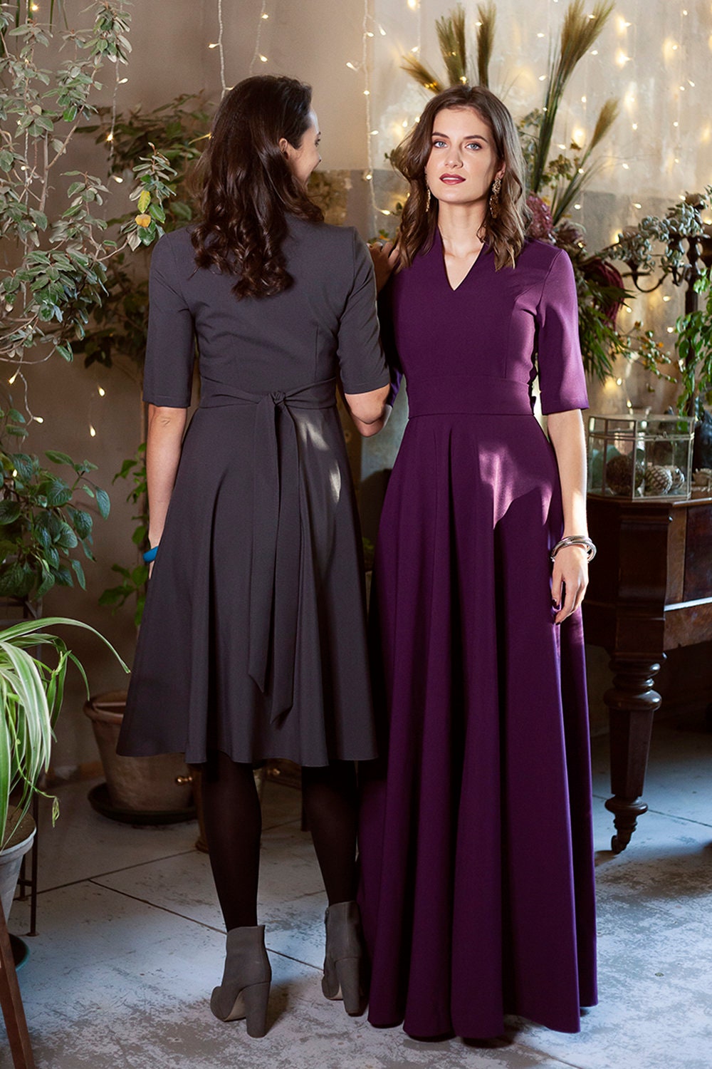 chinese dress ladies Nmoder Midi Dresses for Women A-Line Fit and Flare Dress 3/4 Sleeve V Neck  Cocktail Wedding Guest Work Dress with Pockets at Amazon Women's Clothing  store main image 1