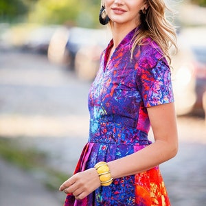 Summer Maxi Dress, Printed Dress, Plus Size Clothing, Dress For Women, Long Dress, Bohemian Dress, Plus Size Dress, Colorful Dress, Guntina image 5