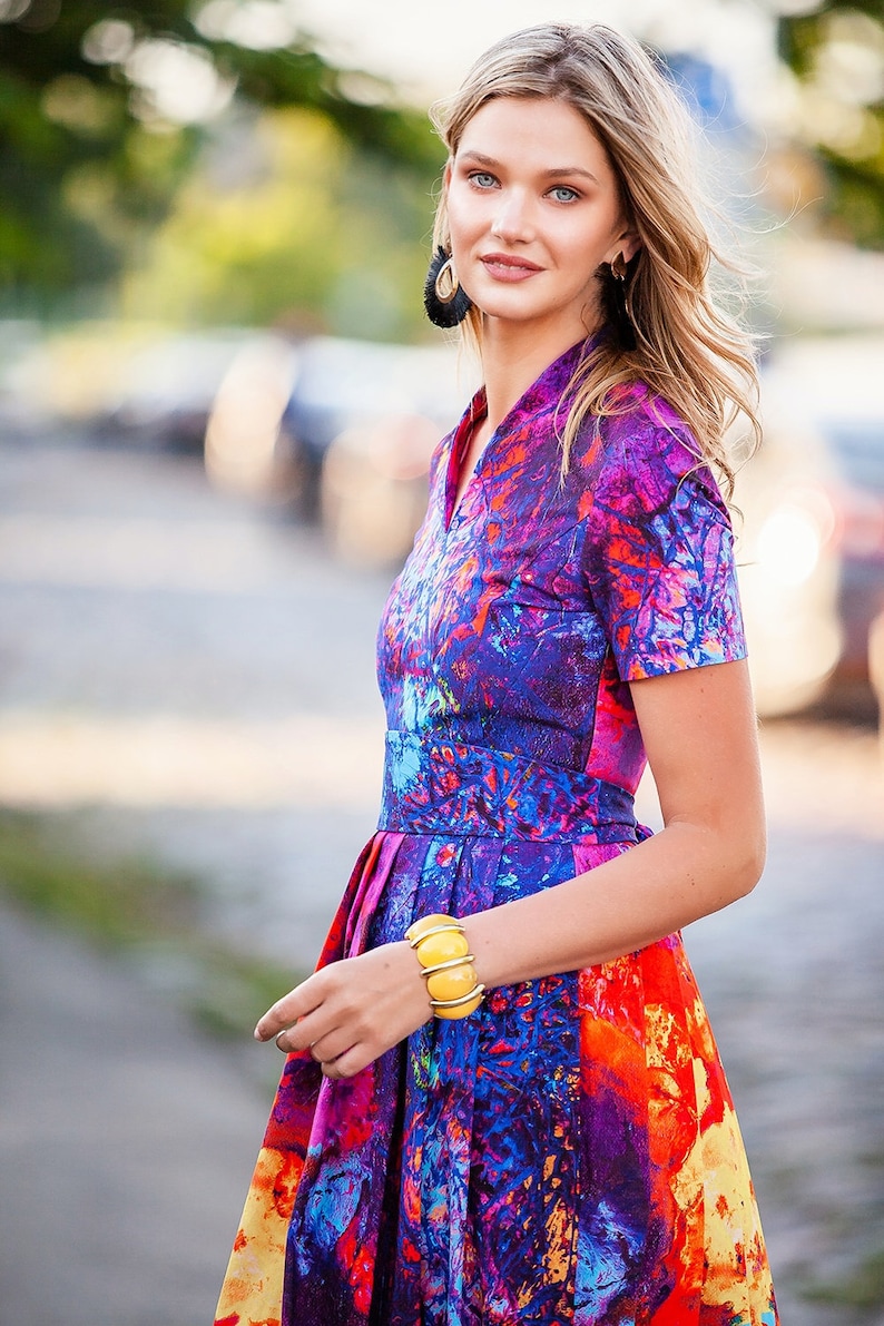 Summer Maxi Dress, Printed Dress, Plus Size Clothing, Dress For Women, Long Dress, Bohemian Dress, Plus Size Dress, Colorful Dress, Guntina image 5