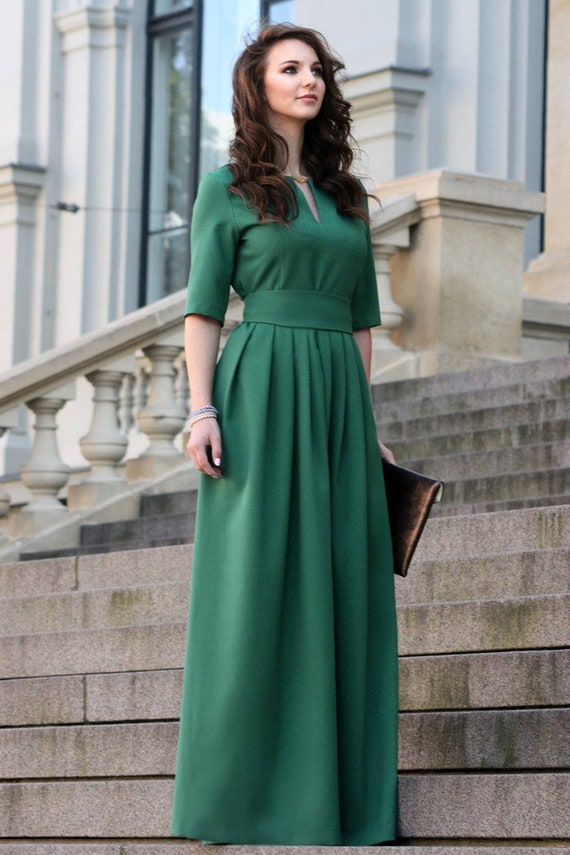 Green Dress Women Dress Plus Size Dress Long Green Dress | Etsy