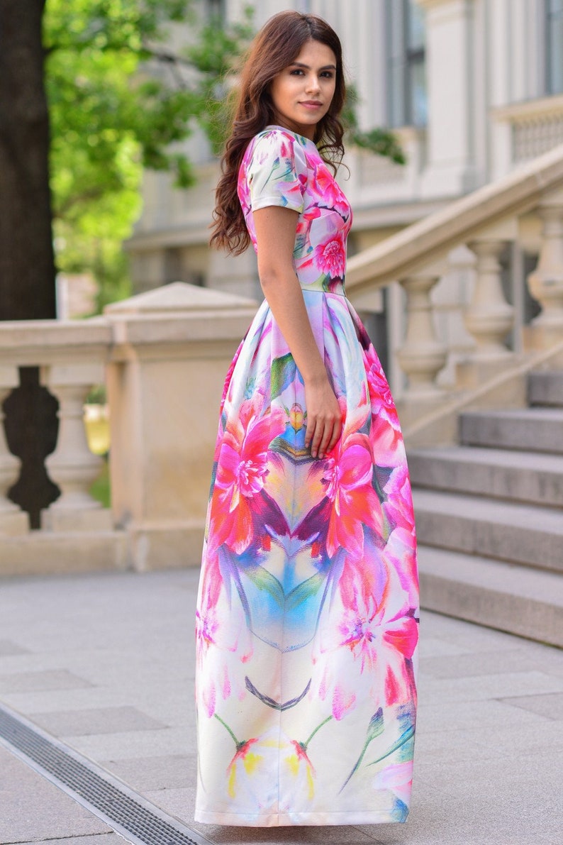 Floral Dress Summer Dress Maxi Dress Long Dress Prom Gown | Etsy