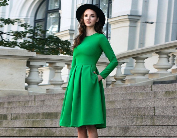 robe verte midi
