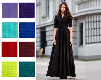 Formal Dress For Women, Plus Size Clothing, Black Dress, Plus Size Maxi Dress, Long Bohemian Dress, Cocktail Dress,Minimalist Dress, Guntina