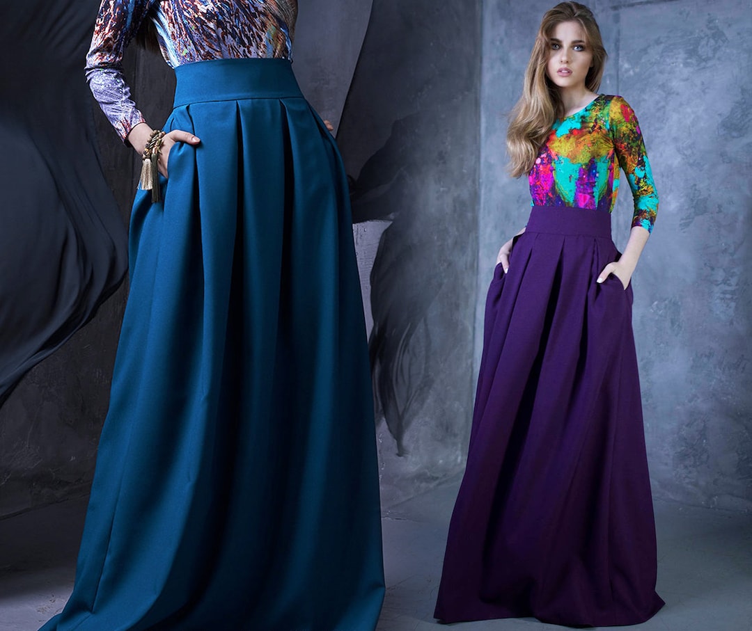 Fashion Women Flower Printed High Waisted Tutu Pleated Skirts Zipper Midi Elastic Skirt main image 1