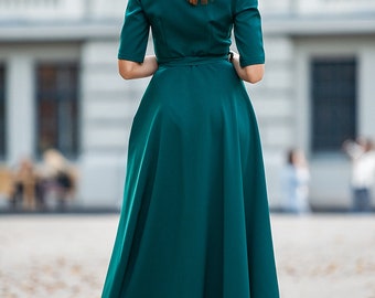 Buy Dark Green Maxi Dress, New Year Maxi Dress, Cocktail Party Dress,  Elegant Dress, Trendy Plus Size Clothing, Dress for Women, Bohemian Dress  Online in India 