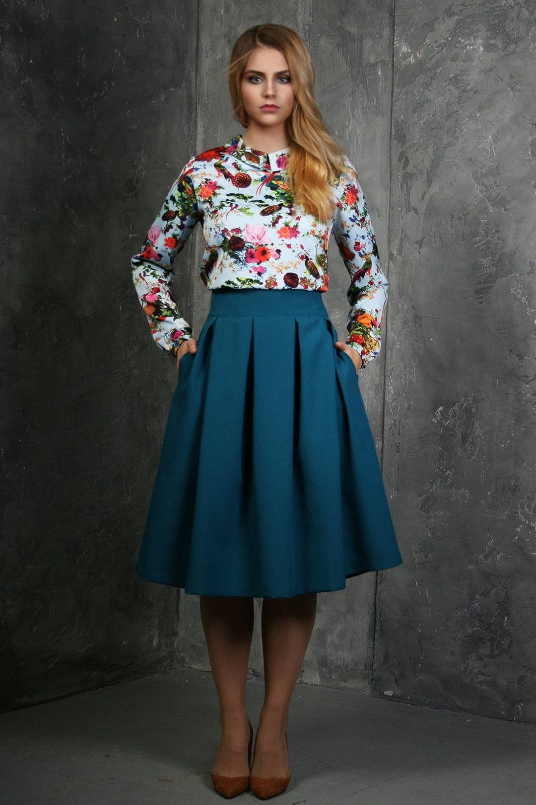A Line Skirt, Trendy Plus Size Clothing, Pleated Skirt