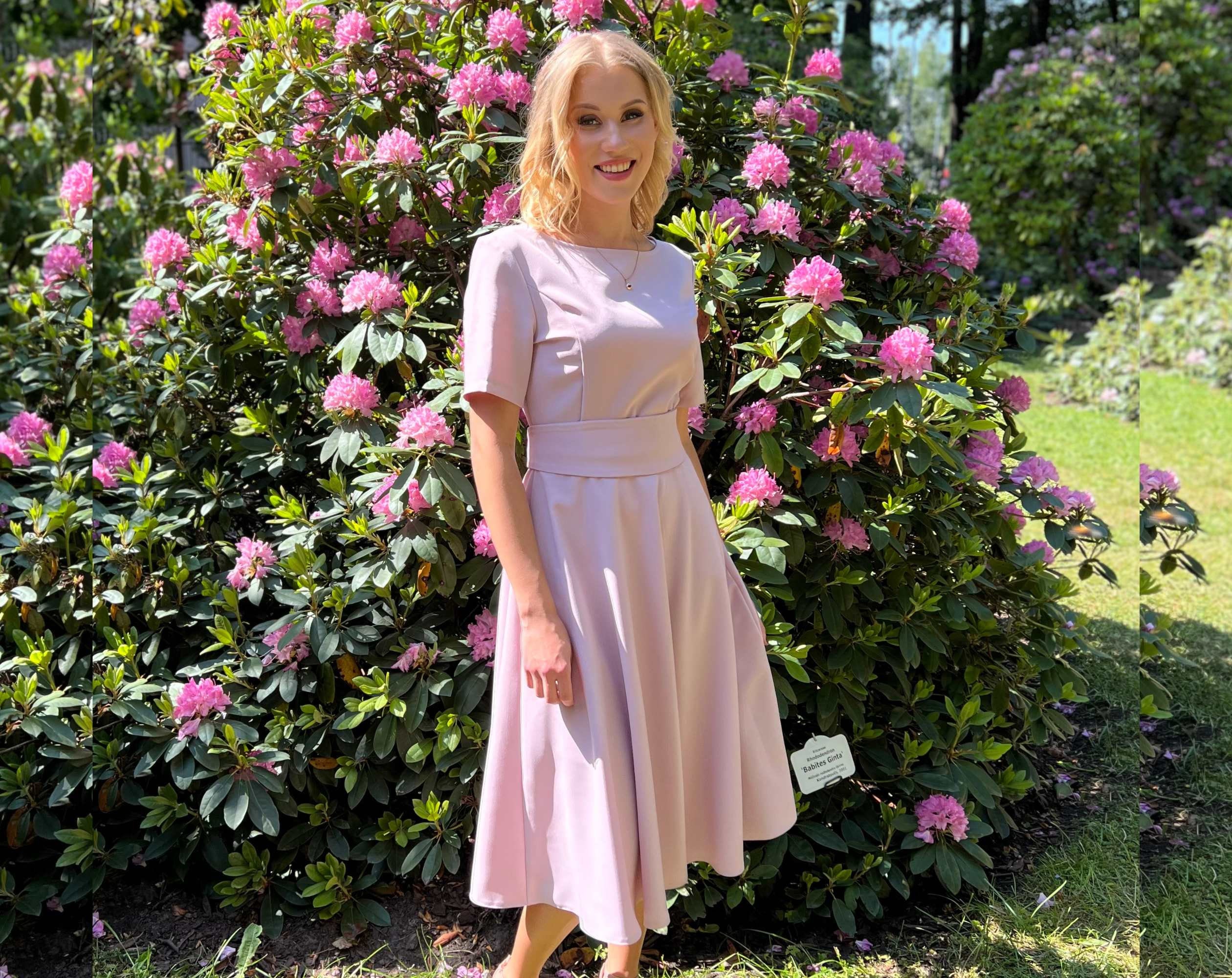 Light Color Dress, Fit And Flare Dress, Bridesmaid Dress, Cocktail Dress, Wedding Guest Dress, Elegant Dress, Minimalist Kleid, Swing Dress