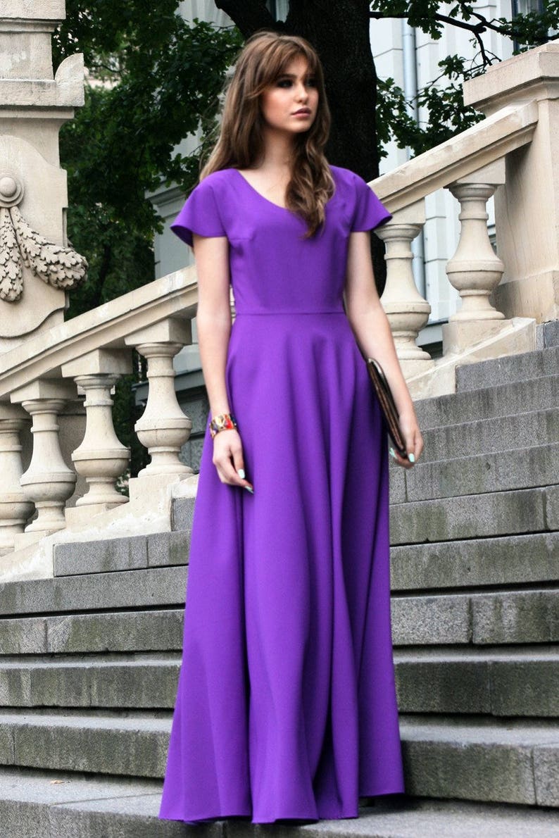 Maxi Kaftan Dress Purple Dress Women Maxi Dress Fashion - Etsy