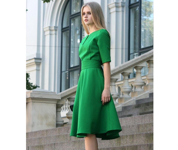 Midi Dress Green Dress Formal Dress ...