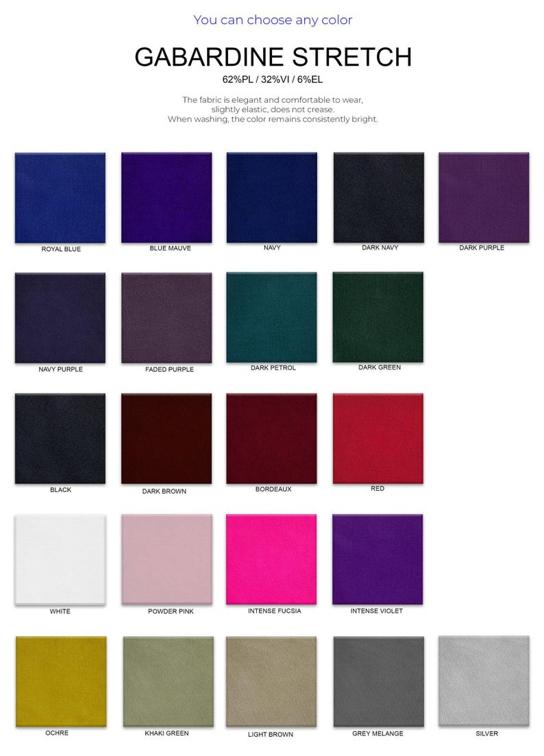 Colour catalog - gabardine stretch