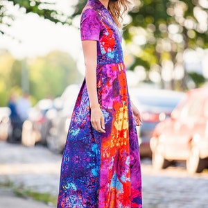 Summer Maxi Dress, Printed Dress, Plus Size Clothing, Dress For Women, Long Dress, Bohemian Dress, Plus Size Dress, Colorful Dress, Guntina image 2