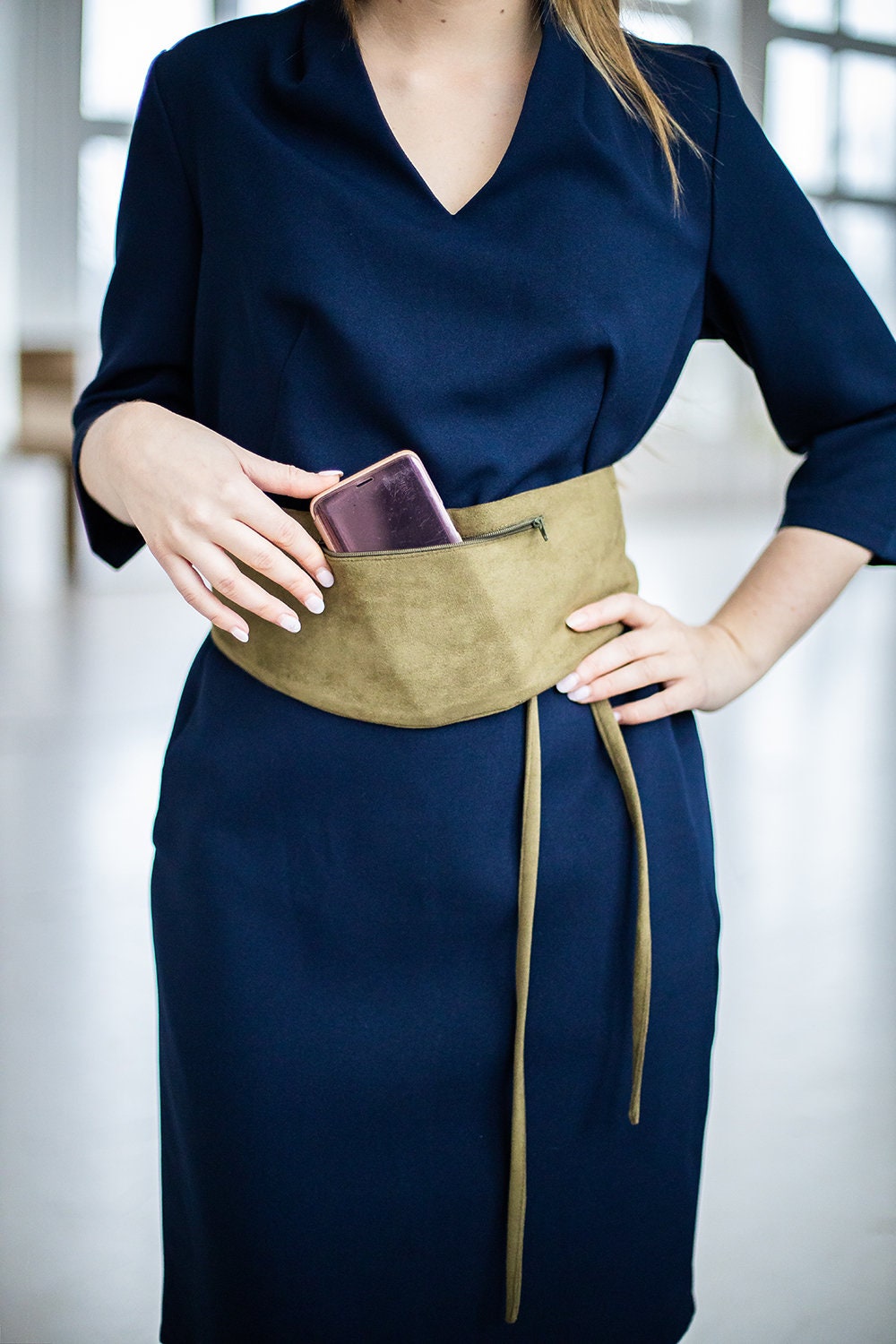 Obi Belt With Pocket Dark Green Belt High Waist Belt Women Accessories Wrap Belt Comfortable Belt Pocket Belt Bohemian Belt wife Gift Etsy