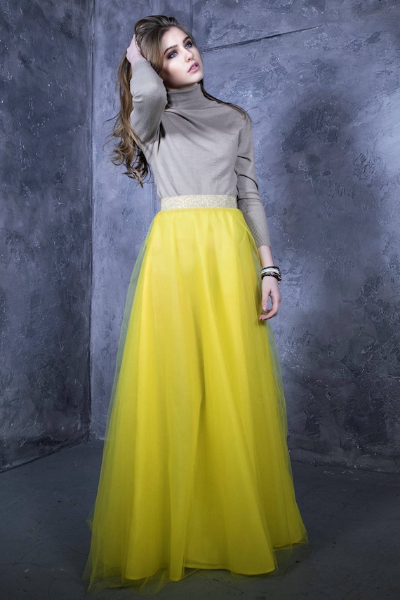 Falda amarilla falda tul amarillo falda amarilla - Etsy España