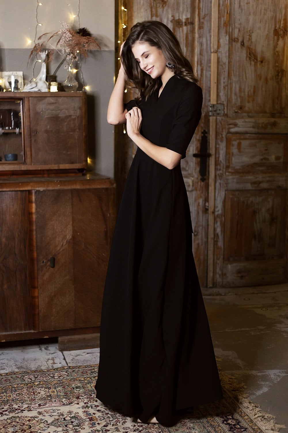 white christmas dresses Agatha Sleeveless Black Satin Semi-formal Dress for Girls – Jadey's Closet