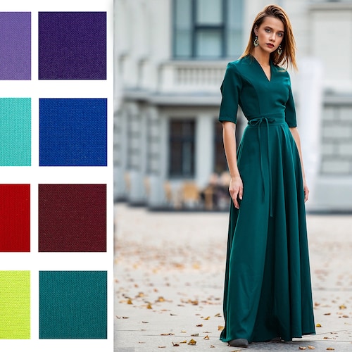 Dark Green Maxi Dress New Year Maxi Dress Cocktail Party - Etsy