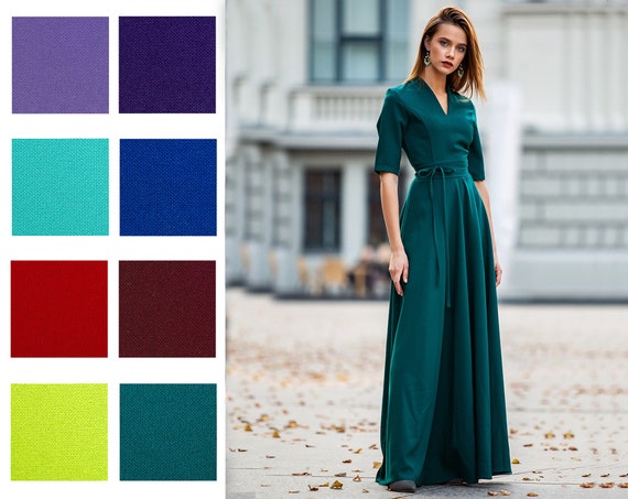 dark green cocktail dress