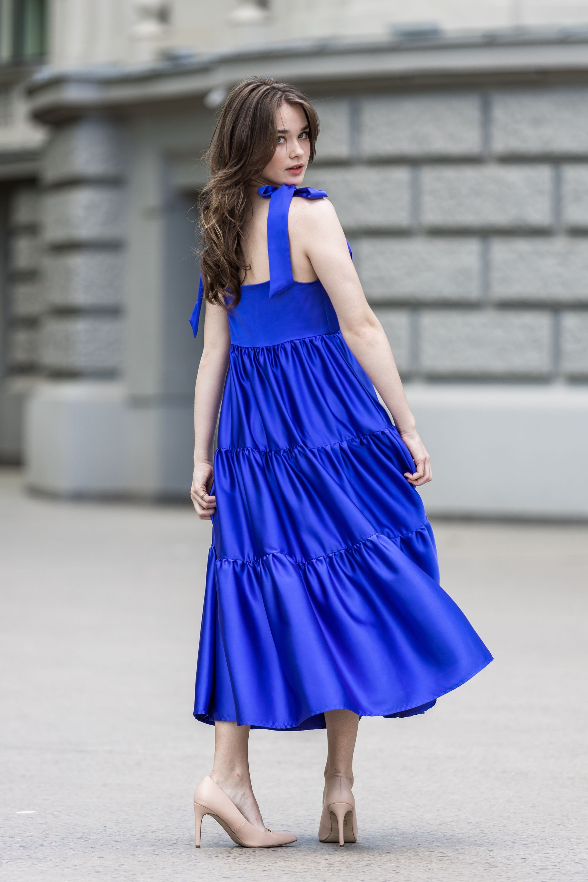 Cornflower blue clearance plus size dress