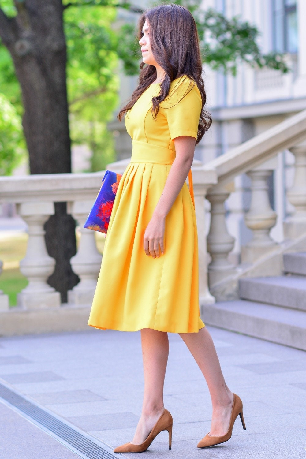 yellow business casual dress Yellow Work Dresses