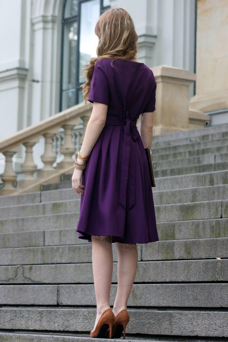 Purple Cocktail Dress For Women, Available In XXS 5XL Size Custom Size image 4