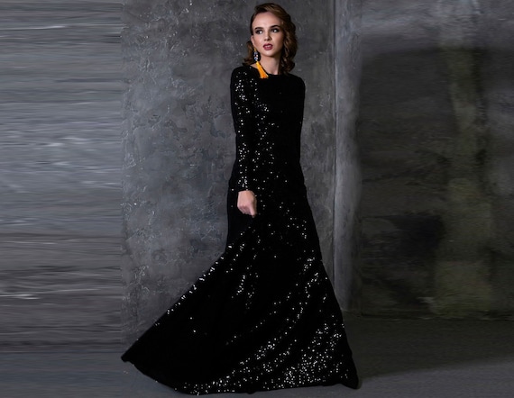 womens black sparkly dress