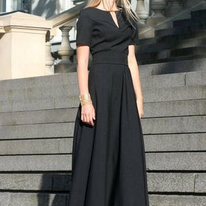 Maxi Dress, Black Dress, Gothic Clothing, Vampire Dress, Women Dress, High Waist Dress, Minimalist Dress, Long Dress, Women Winter Dress image 3